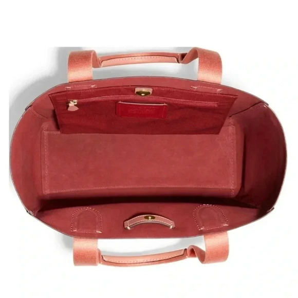 COACH Derby Pebbled Leather Shoulder Tote in Light Coral - Picture 2 of 16